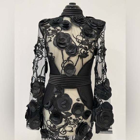 ZHIVAGO Battle Lines Floral-Embellished Vendetta Dress - Picture 3 of 10